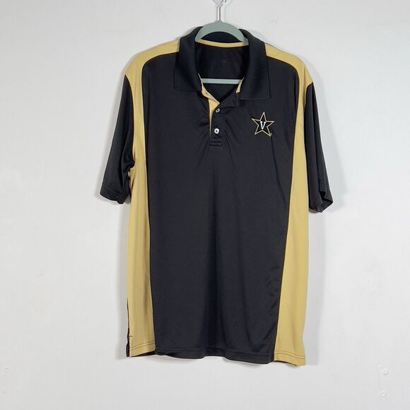 Vanderbilt Commodors Performance Polo Shirt Mens Sz XL Black Mustard - Picture 1 of 9